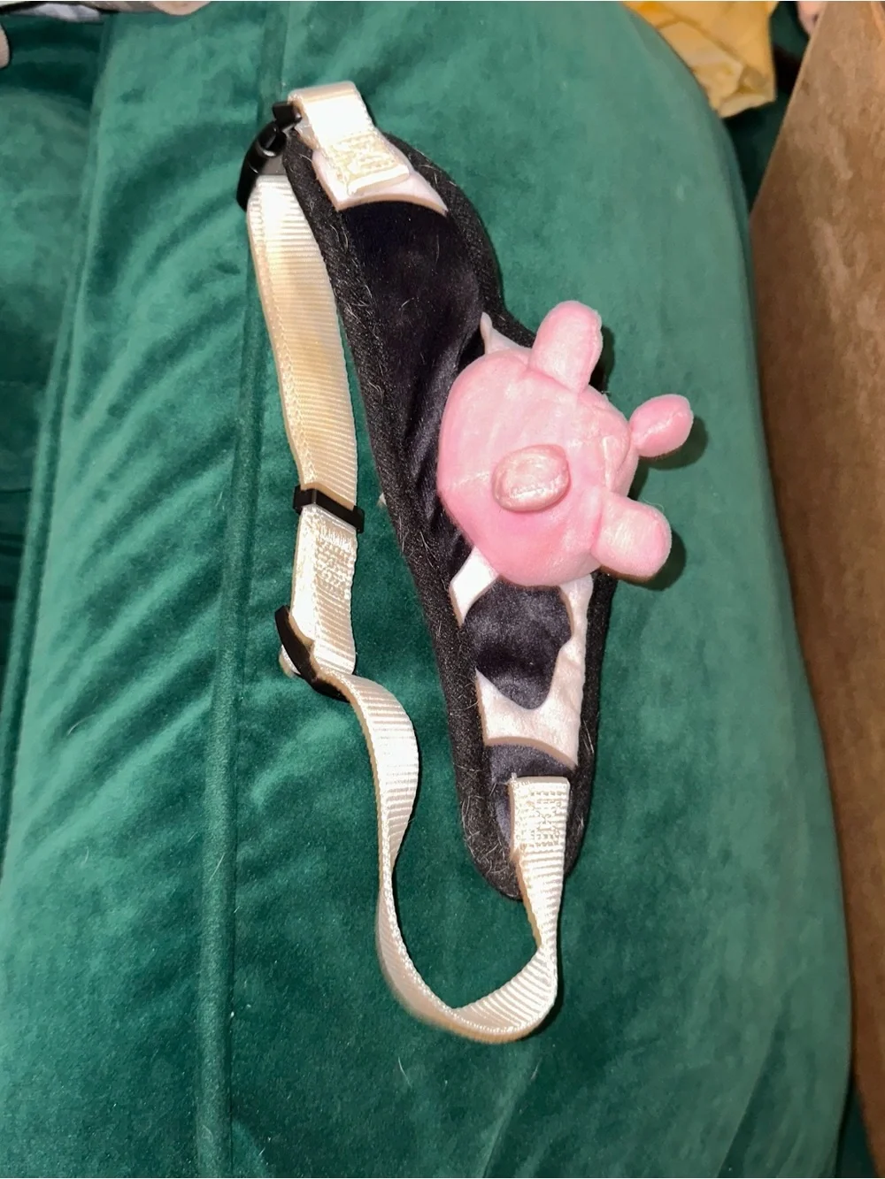 Dog Cow Halloween Costume Utters Cow Ear Headband with Bells and Bows Onsie